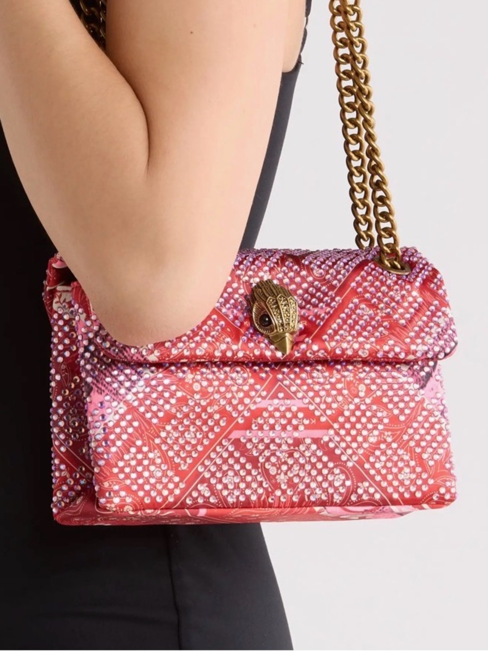 Kurt Geiger London Crystal Bandana Mini Kensington 2-Way Bag w/Dustbag NWT